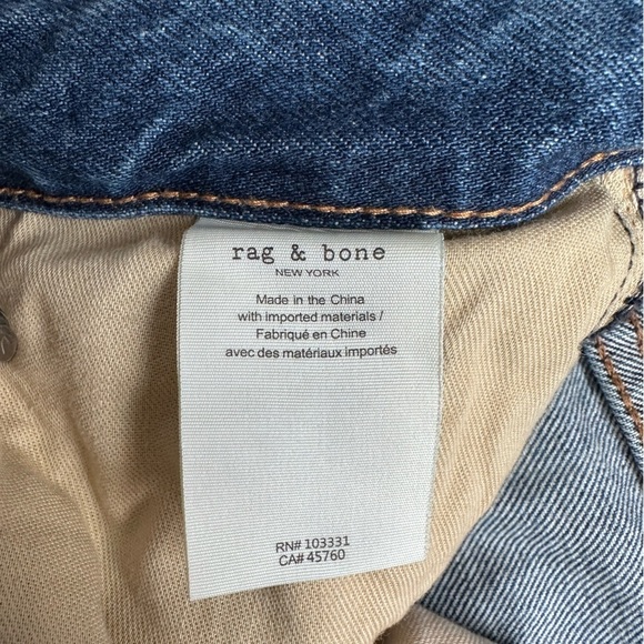 Rag & Bone Alex High Rise Straight Leg Jeans Blue Denim Indigo Wash Size 27 - Picture 11 of 15